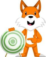 Fox with target, illustration, vector on white background.