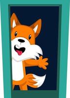 Happy fox, illustration, vector on white background.