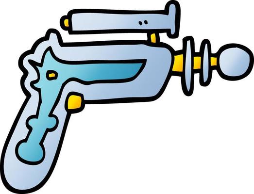 vector gradient illustration cartoon ray gun