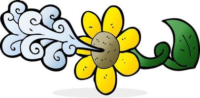 cartoon flower squirting water vector