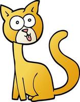 funny vector gradient illustration cartoon cat