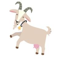 cute goat flat cartoon character vector