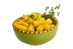 Yellow marinated pepper photo