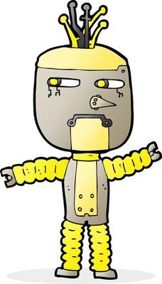 cartoon waving robot