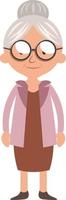 Granny standing, illustration, vector on white background.