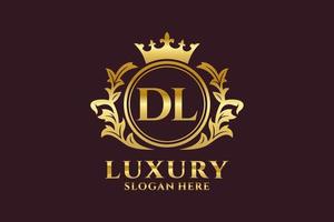 Initial DL Letter Royal Luxury Logo template in vector art for luxurious branding projects and other vector illustration.