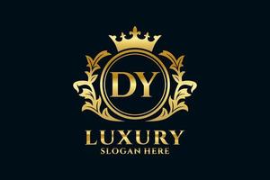 Initial DY Letter Royal Luxury Logo template in vector art for luxurious branding projects and other vector illustration.