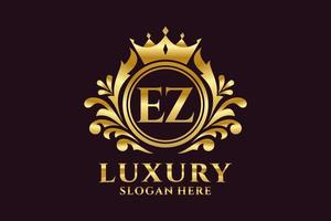 Initial EZ Letter Royal Luxury Logo template in vector art for luxurious branding projects and other vector illustration.