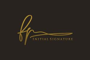 Initial FP Letter Signature Logo Template elegant design logo. Hand drawn Calligraphy lettering Vector illustration.