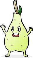 cartoon frightened pear vector