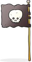 cartoon waving pirate flag vector