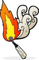 cartoon burning match vector