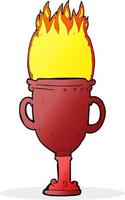 cartoon flaming trophy vector