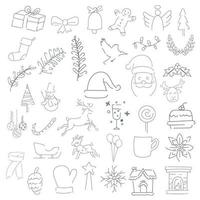 Christmas doodle elements. vector