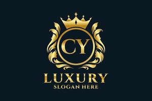 Initial CY Letter Royal Luxury Logo template in vector art for luxurious branding projects and other vector illustration.