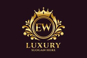 Initial EW Letter Royal Luxury Logo template in vector art for luxurious branding projects and other vector illustration.