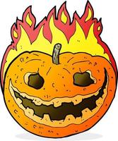 cartoon spooky pumpkin vector