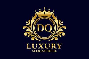 Initial DQ Letter Royal Luxury Logo template in vector art for luxurious branding projects and other vector illustration.