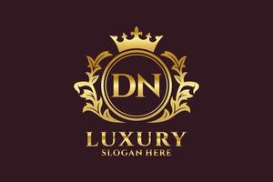 Initial DN Letter Royal Luxury Logo template in vector art for luxurious branding projects and other vector illustration.