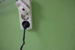 the socket is connected to the appliance with a green background photo