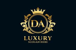 Initial DA Letter Royal Luxury Logo template in vector art for luxurious branding projects and other vector illustration.