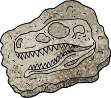 grunge textured illustration cartoon ancient fossil vector