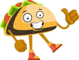 Taco is ok, illustration, vector on white background.