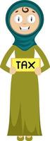 Woman with tax, illustration, vector on white background.