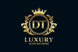 Initial DT Letter Royal Luxury Logo template in vector art for luxurious branding projects and other vector illustration.