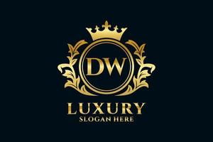 Initial DW Letter Royal Luxury Logo template in vector art for luxurious branding projects and other vector illustration.
