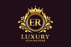 Initial ER Letter Royal Luxury Logo template in vector art for luxurious branding projects and other vector illustration.