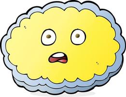 shocked cartoon cloud face vector