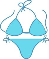 bikini azul, ilustración, vector sobre fondo blanco