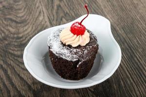 Cupcake with cherry photo