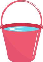 Bucket with water, illustration, vector on white background