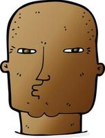 cartoon bald tough guy vector