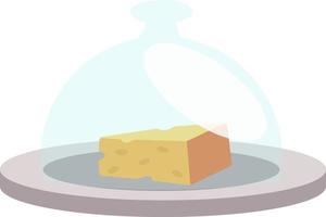 Cheese under bell, illustration, vector on white background