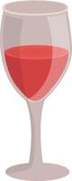 Copa de vino tinto, ilustración, vector sobre fondo blanco.