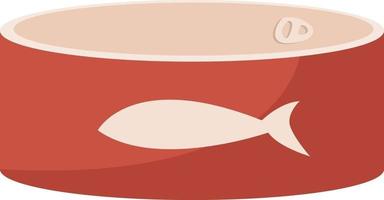 Fish food in can, illustration, vector on white background