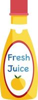 Fresh juice in bottle, illustration, vector on white background