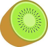 kiwi por la mitad, ilustración, vector sobre fondo blanco