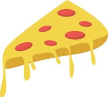 Pizza slice, illustration, vector on white background