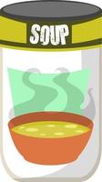 Soup in can, illustration, vector on white background