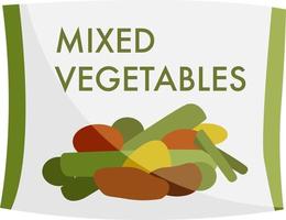 Mixed vegetables, illustration, vector on white background