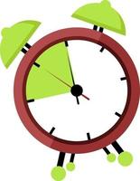 Red alarm clock, illustration, vector on white background