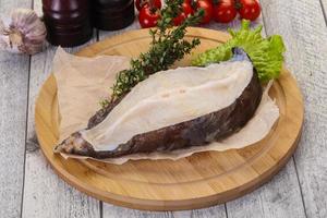 Raw wolffish steak photo