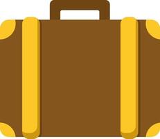 Brown briefcase, illustration, vector on white background