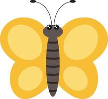 Yellow butterfly, illustration, vector on white background