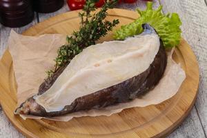 Raw wolffish steak photo