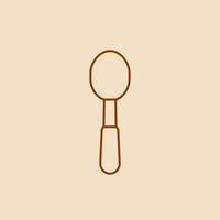 Simple spoon icon line outline vector